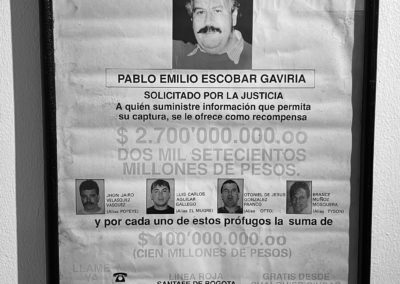 L'avis de recherche de Pablo Escobar